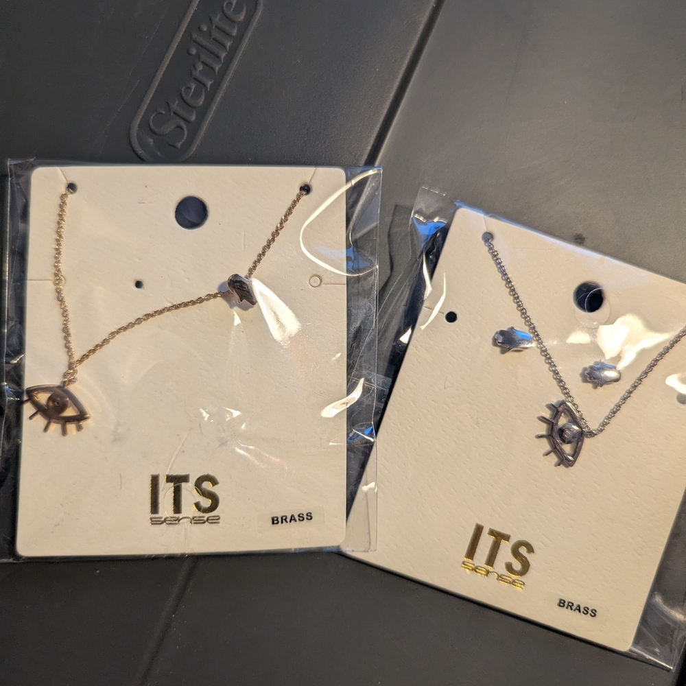 Gold and Silver Eye Pendant Necklaces